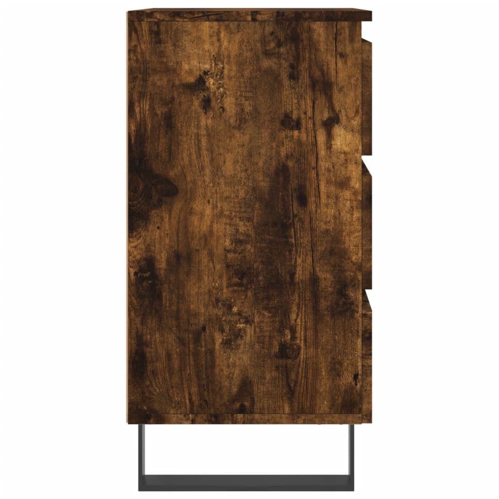 Noptiere, 2 buc., stejar fumuriu, 40x35x69 cm, lemn compozit GartenMobel Dekor