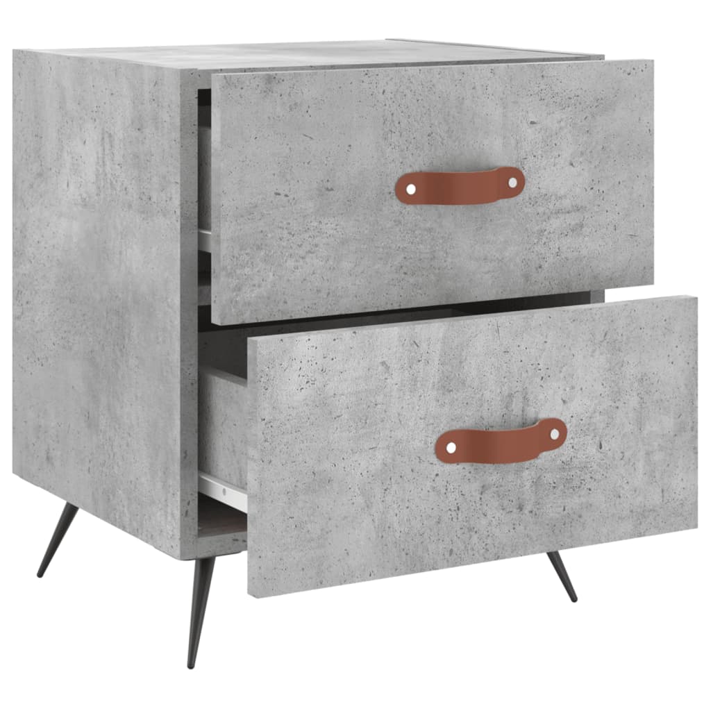 Noptiere, 2 buc., gri beton, 40x35x47,5 cm, lemn compozit GartenMobel Dekor