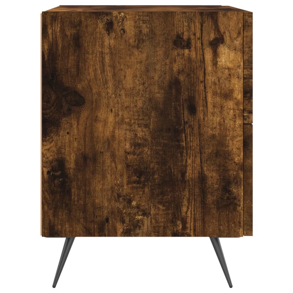 Noptiere, 2 buc., stejar fumuriu, 40x35x47,5 cm, lemn compozit GartenMobel Dekor