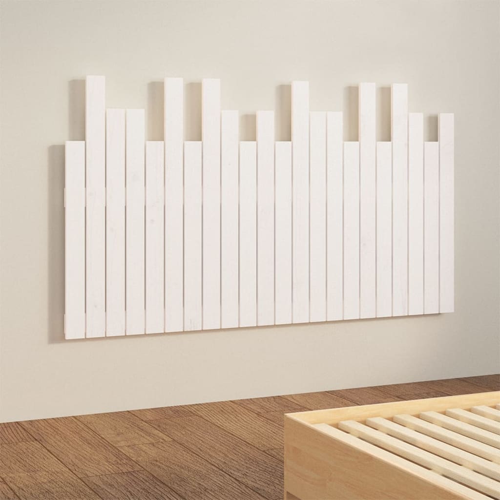 Tăblie de pat pentru perete, alb, 140x3x80 cm, lemn masiv pin GartenMobel Dekor