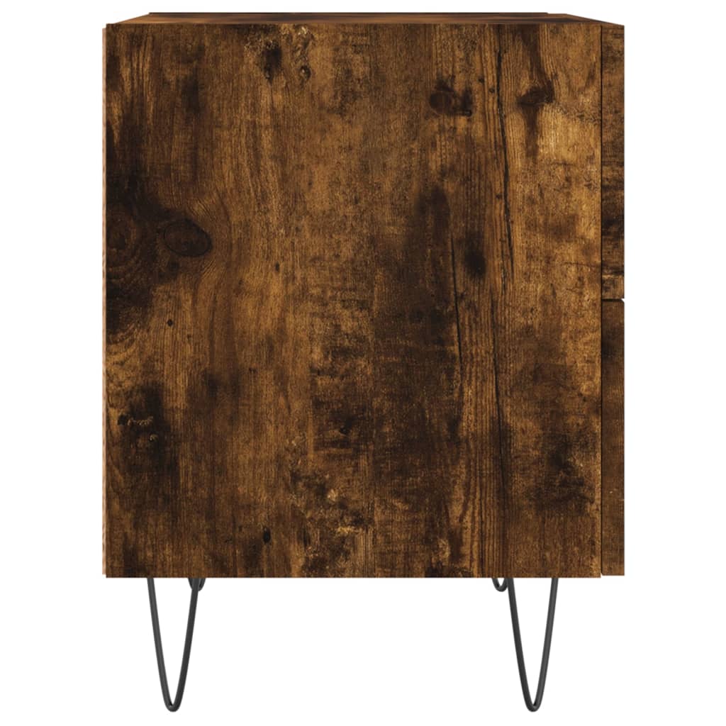 Noptiere, 2 buc., stejar fumuriu, 40x35x47,5 cm, lemn compozit GartenMobel Dekor