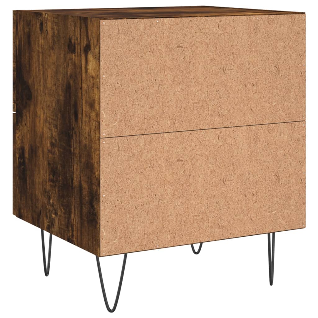 Noptiere, 2 buc., stejar fumuriu, 40x35x47,5 cm, lemn compozit GartenMobel Dekor