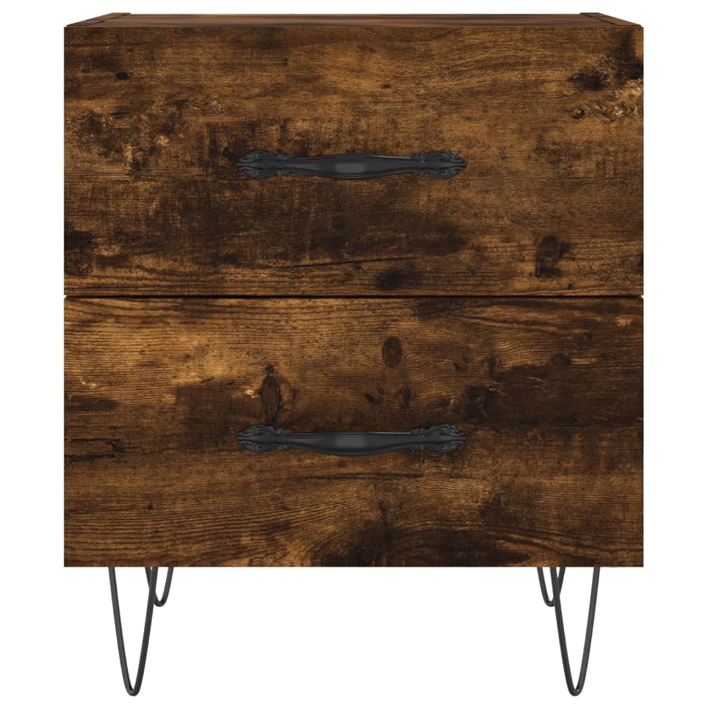 Noptiere, 2 buc., stejar fumuriu, 40x35x47,5 cm, lemn compozit GartenMobel Dekor