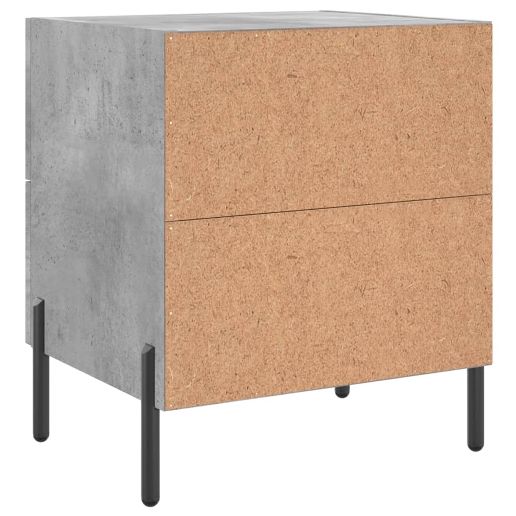 Noptiere, 2 buc., gri beton, 40x35x47,5 cm, lemn compozit GartenMobel Dekor