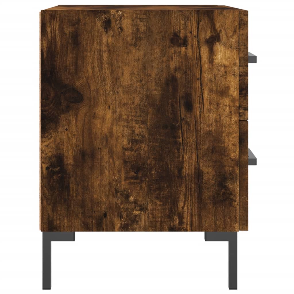 Noptiere, 2 buc., stejar fumuriu, 40x35x47,5 cm, lemn compozit GartenMobel Dekor