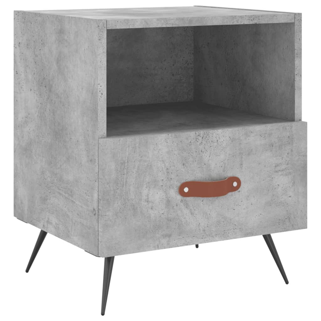 Noptiere, 2 buc., gri beton, 40x35x47,5 cm, lemn compozit GartenMobel Dekor