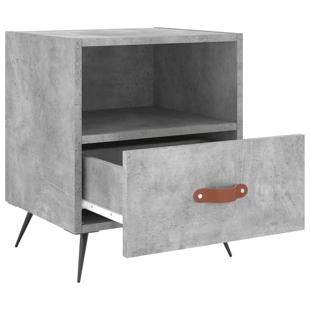 Noptiere, 2 buc., gri beton, 40x35x47,5 cm, lemn compozit GartenMobel Dekor