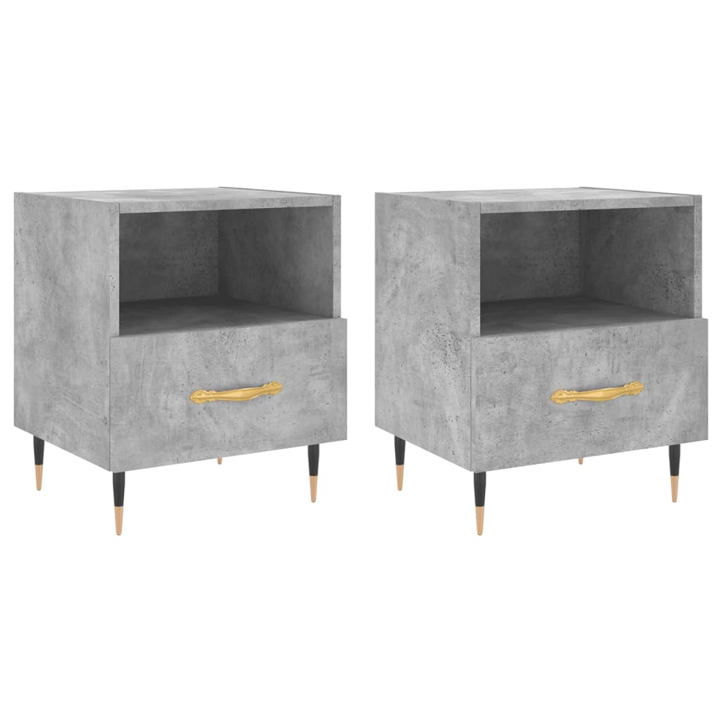 Noptiere, 2 buc., gri beton, 40x35x47,5 cm, lemn compozit GartenMobel Dekor