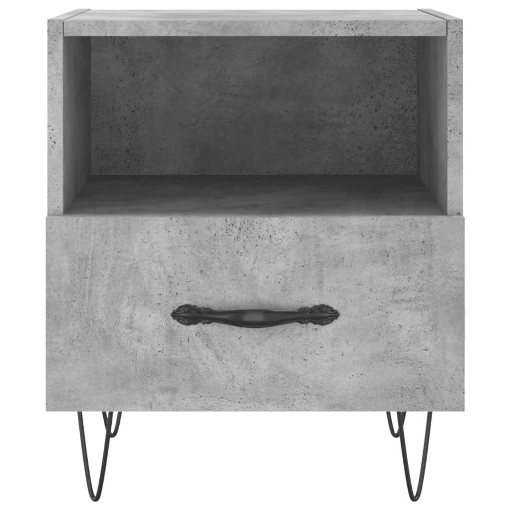 Noptiere, 2 buc., gri beton, 40x35x47,5 cm, lemn compozit GartenMobel Dekor
