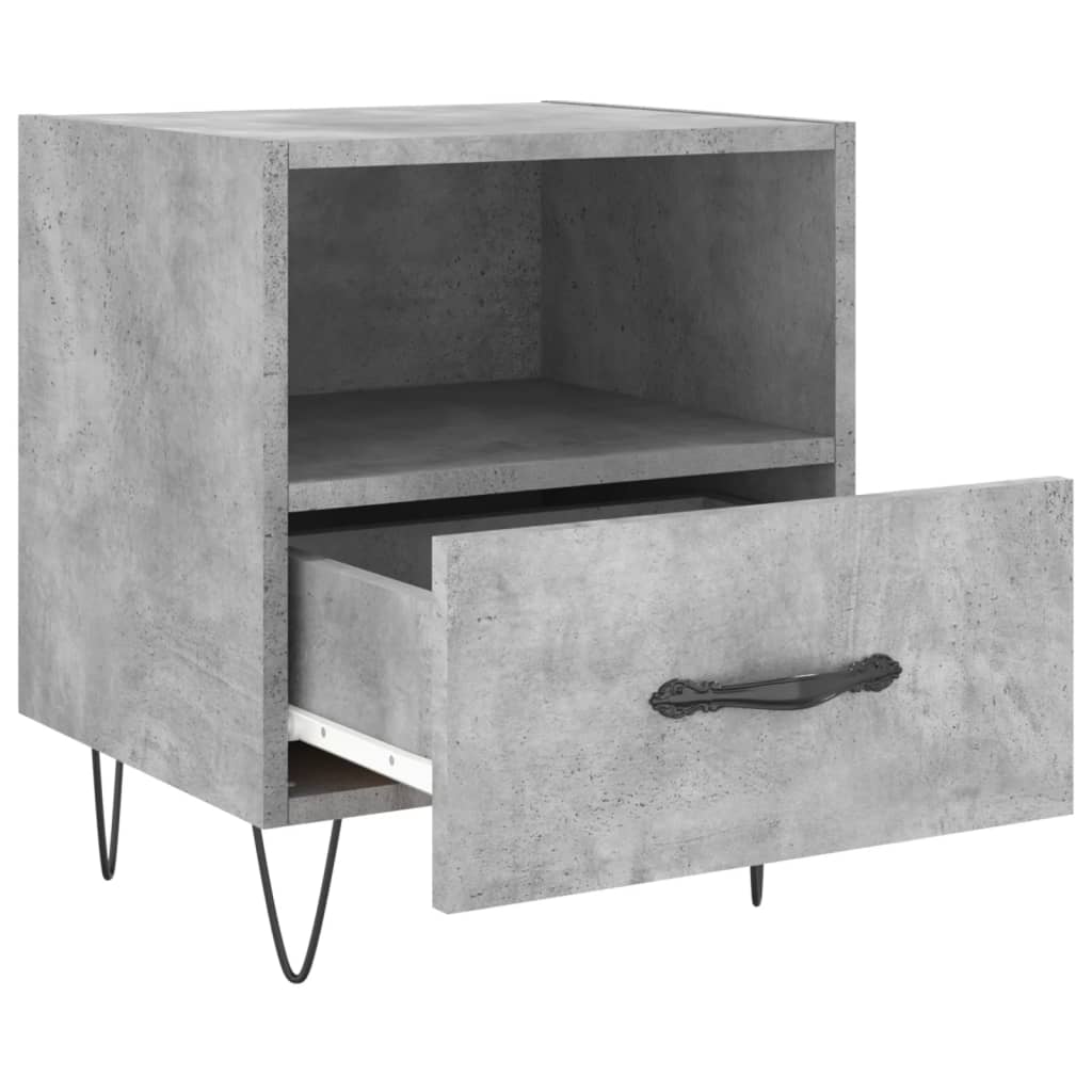 Noptiere, 2 buc., gri beton, 40x35x47,5 cm, lemn compozit GartenMobel Dekor