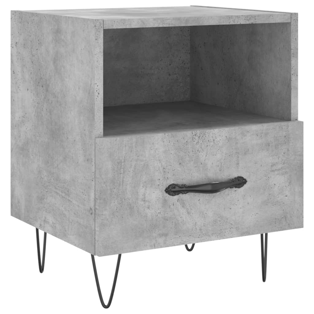 Noptiere, 2 buc., gri beton, 40x35x47,5 cm, lemn compozit GartenMobel Dekor