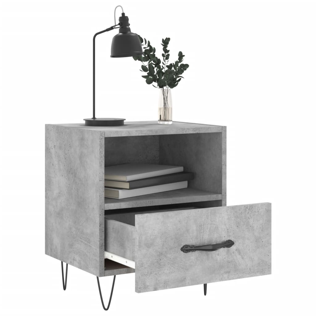 Noptiere, 2 buc., gri beton, 40x35x47,5 cm, lemn compozit GartenMobel Dekor