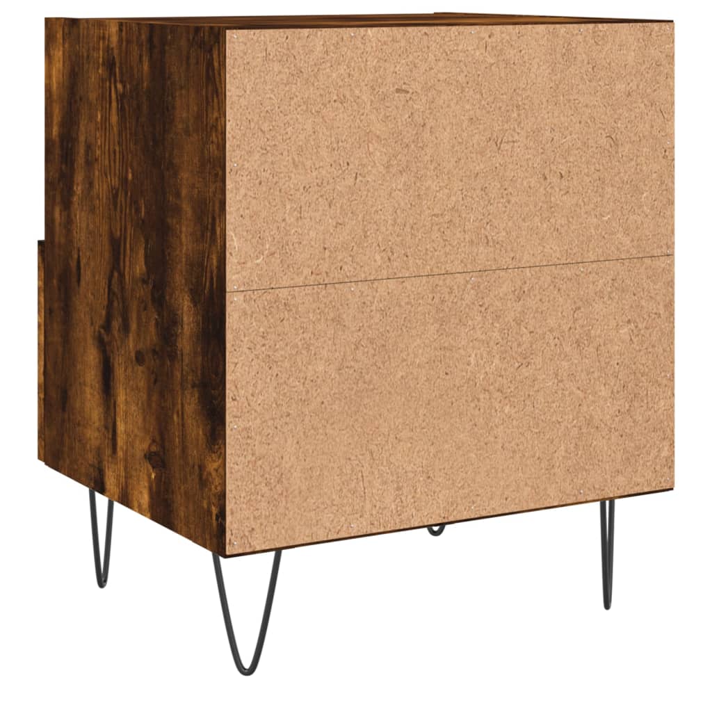 Noptiere, 2 buc., stejar fumuriu, 40x35x47,5 cm, lemn compozit GartenMobel Dekor