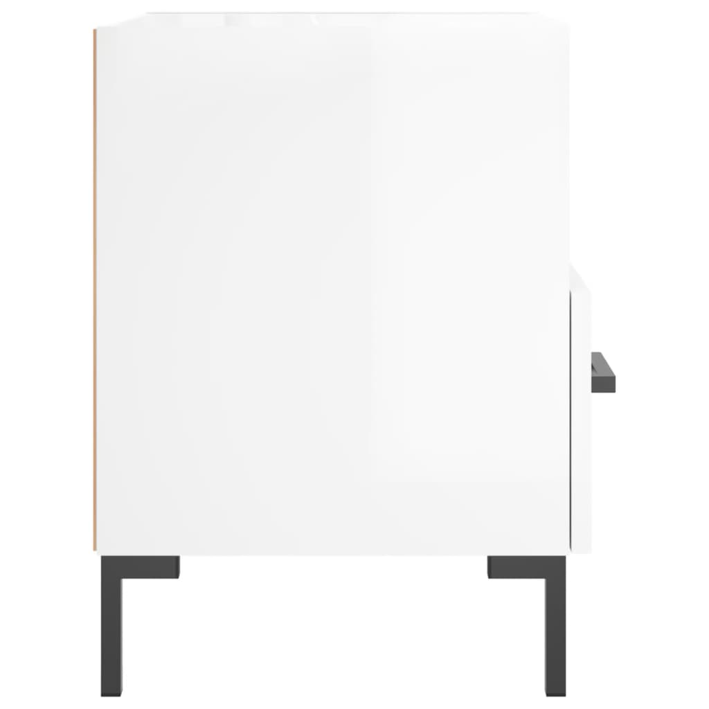 Noptiere, 2 buc., alb extralucios, 40x35x47,5 cm, lemn compozit GartenMobel Dekor