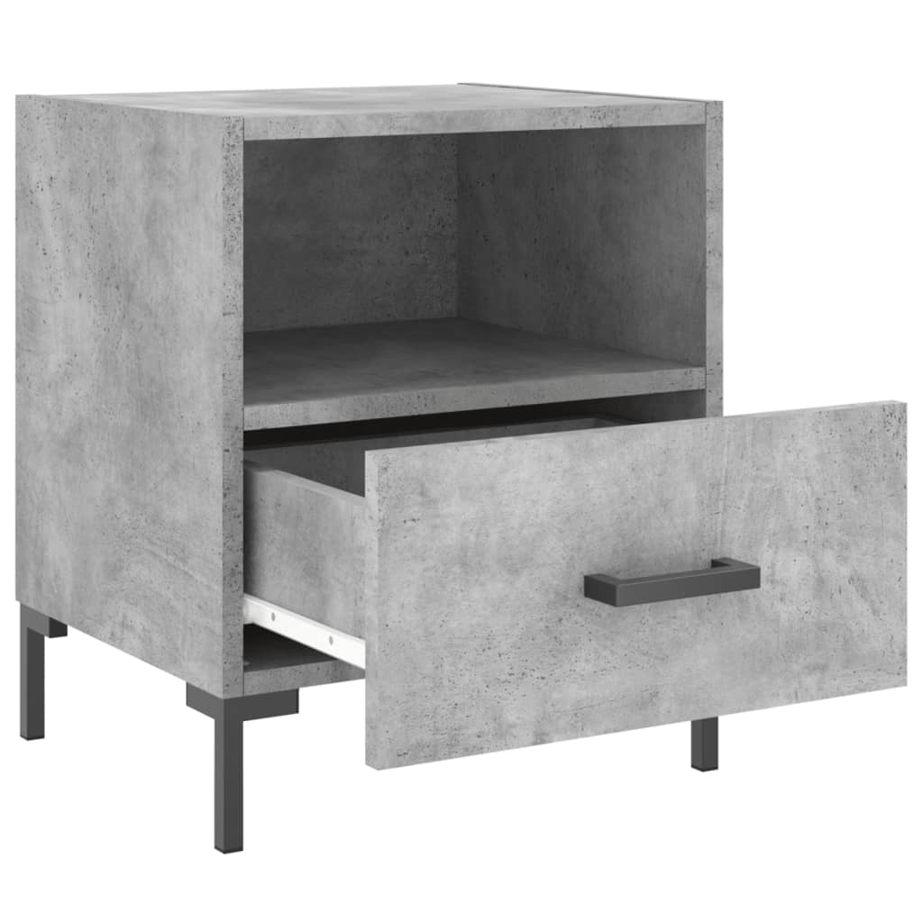 Noptiere, 2 buc., gri beton, 40x35x47,5 cm, lemn compozit GartenMobel Dekor