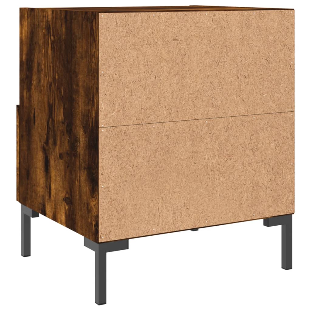 Noptiere, 2 buc., stejar fumuriu, 40x35x47,5 cm, lemn compozit GartenMobel Dekor