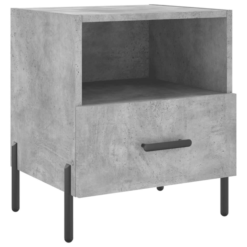 Noptiere, 2 buc., gri beton, 40x35x47,5 cm, lemn compozit GartenMobel Dekor