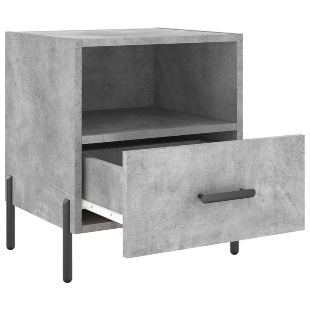 Noptiere, 2 buc., gri beton, 40x35x47,5 cm, lemn compozit GartenMobel Dekor