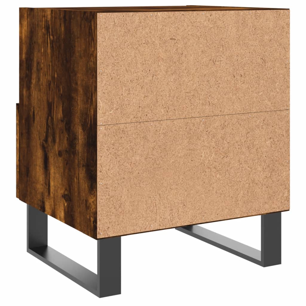 Noptiere, 2 buc., stejar fumuriu, 40x35x47,5 cm, lemn compozit GartenMobel Dekor