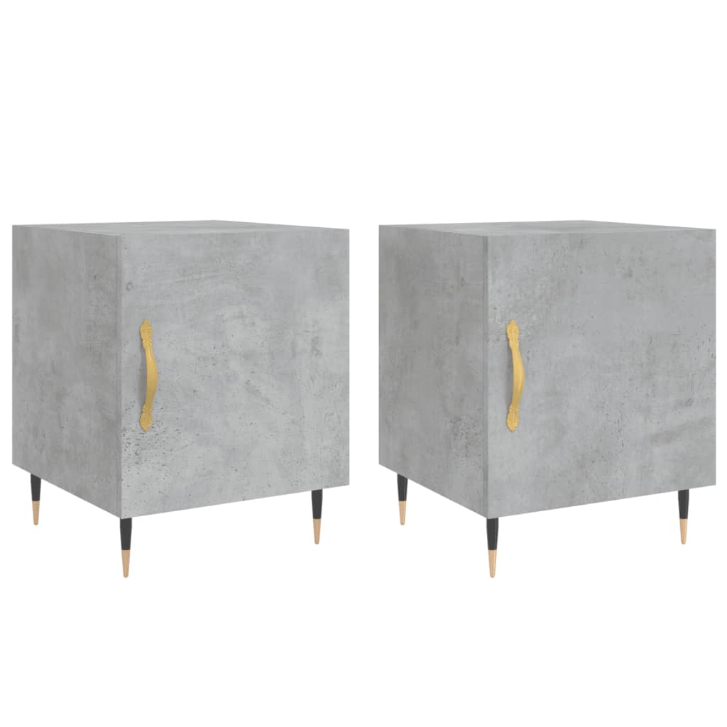 Noptiere, 2 buc., gri beton, 40x40x50 cm, lemn compozit GartenMobel Dekor