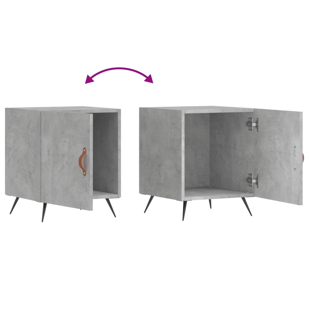 Noptiere, 2 buc., gri beton, 40x40x50 cm, lemn compozit GartenMobel Dekor