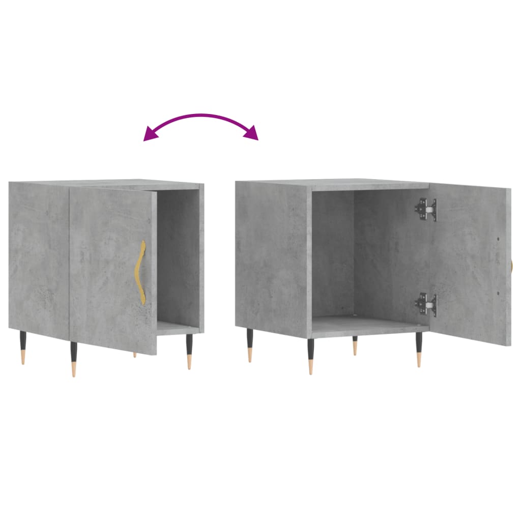 Noptiere, 2 buc., gri beton, 40x40x50 cm, lemn compozit GartenMobel Dekor