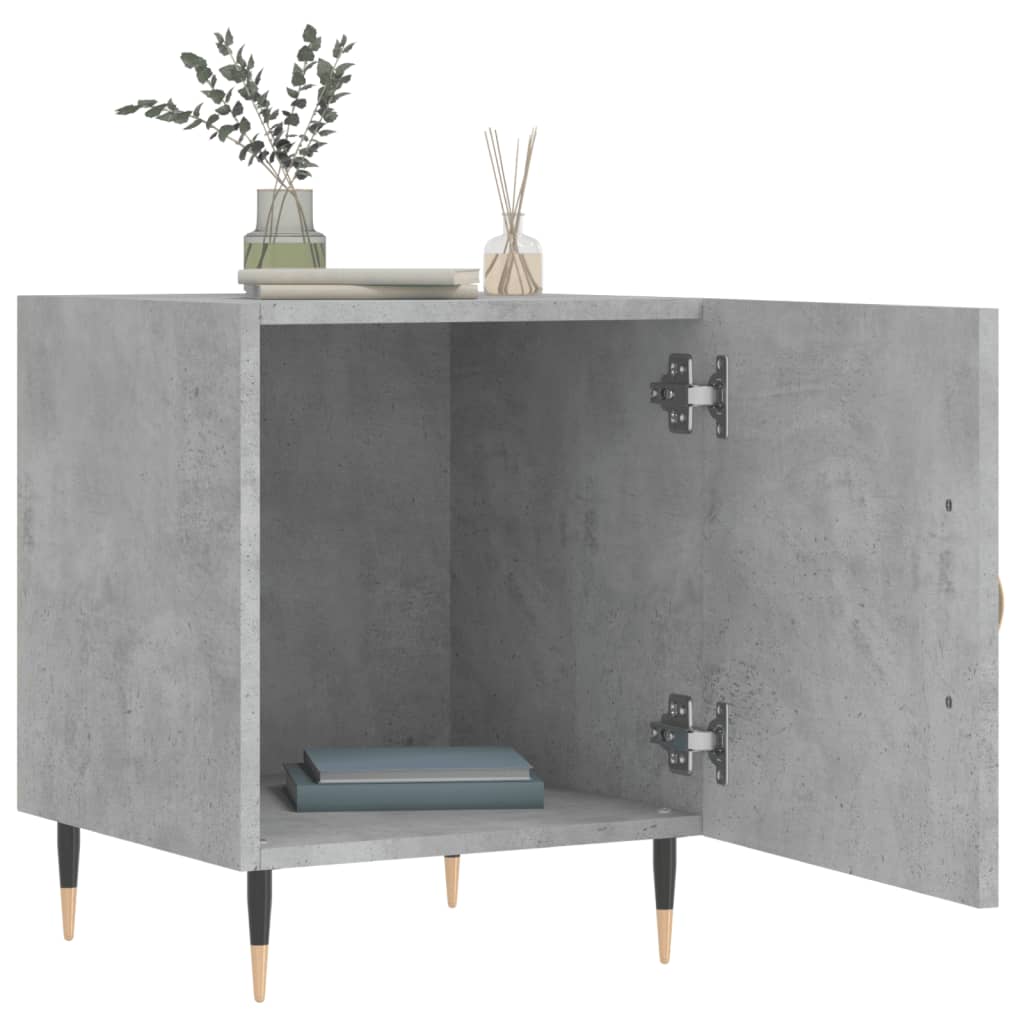 Noptiere, 2 buc., gri beton, 40x40x50 cm, lemn compozit GartenMobel Dekor