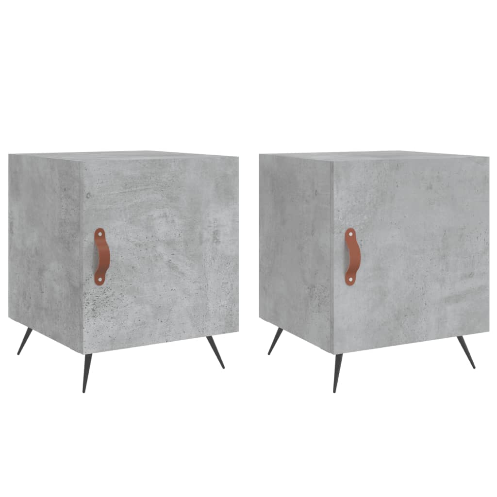 Noptiere, 2 buc., gri beton, 40x40x50 cm, lemn compozit GartenMobel Dekor
