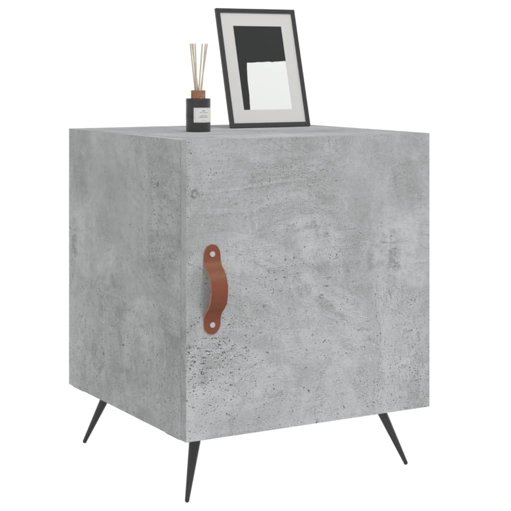 Noptiere, 2 buc., gri beton, 40x40x50 cm, lemn compozit GartenMobel Dekor
