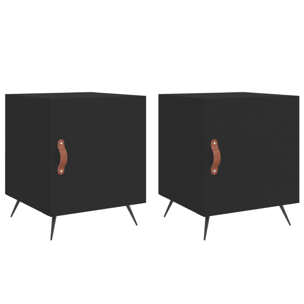 Noptiere, 2 buc., negru, 40x40x50 cm, lemn compozit GartenMobel Dekor