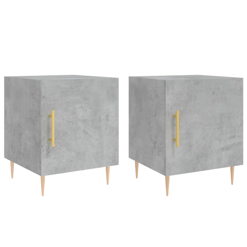 Noptiere, 2 buc., gri beton, 40x40x50 cm, lemn compozit GartenMobel Dekor