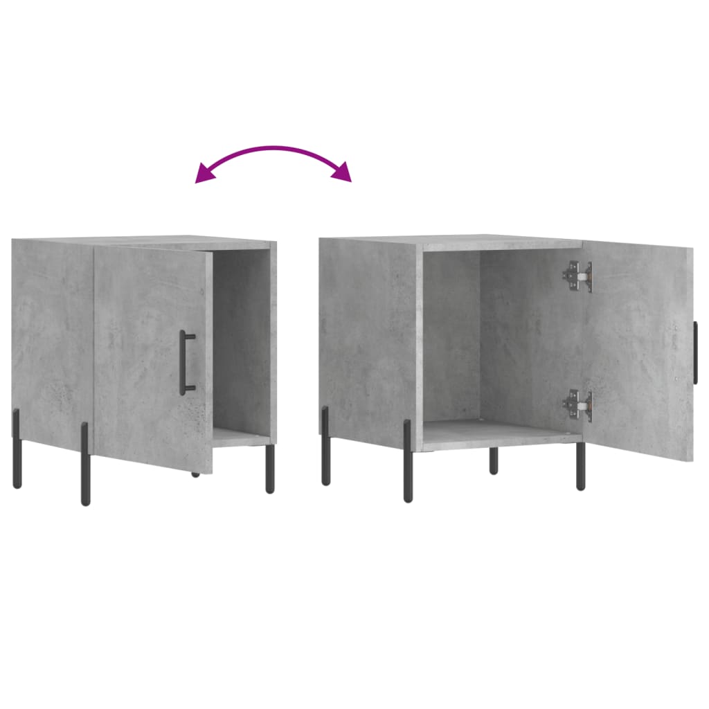 Noptiere, 2 buc., gri beton, 40x40x50 cm, lemn compozit GartenMobel Dekor