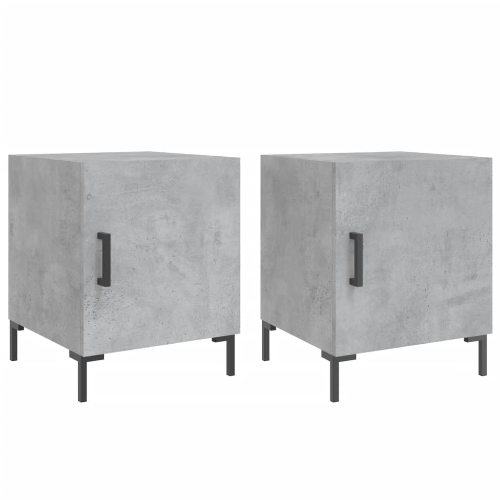 Noptiere, 2 buc., gri beton, 40x40x50 cm, lemn compozit GartenMobel Dekor