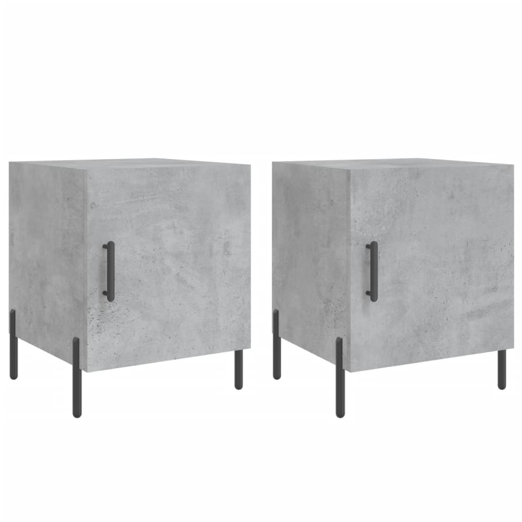 Noptiere, 2 buc., gri beton, 40x40x50 cm, lemn compozit GartenMobel Dekor