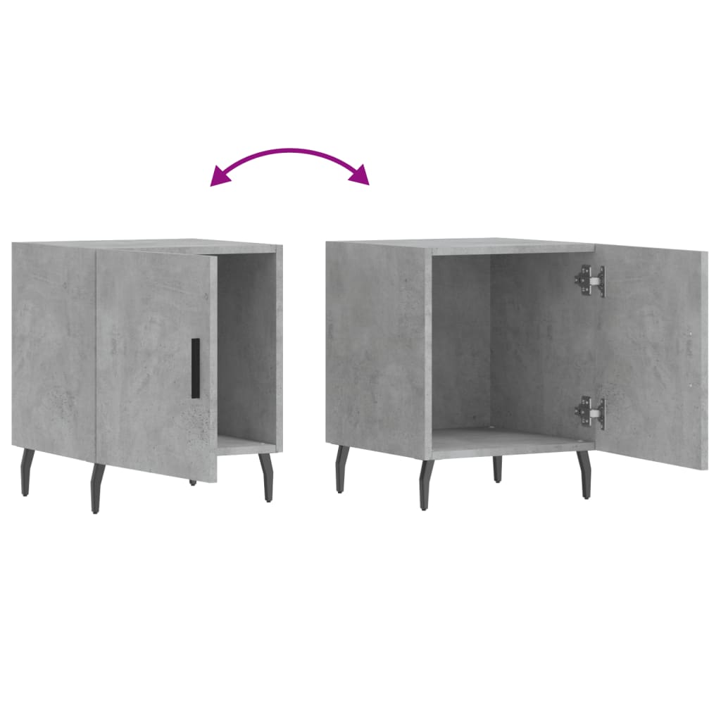 Noptiere, 2 buc., gri beton, 40x40x50 cm, lemn compozit GartenMobel Dekor