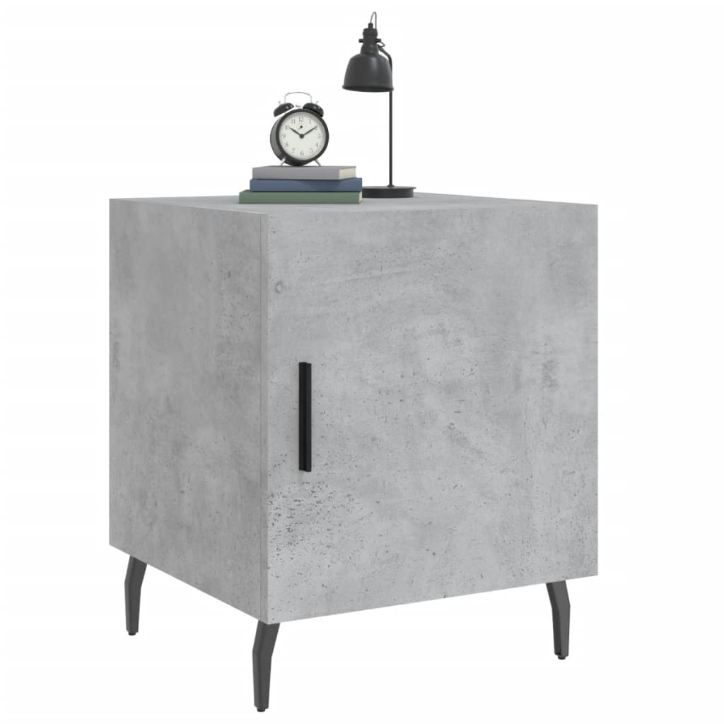 Noptiere, 2 buc., gri beton, 40x40x50 cm, lemn compozit GartenMobel Dekor