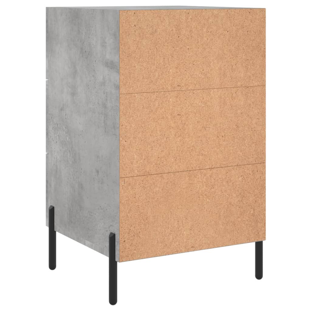 Noptieră, gri beton, 40x40x66 cm, lemn compozit GartenMobel Dekor