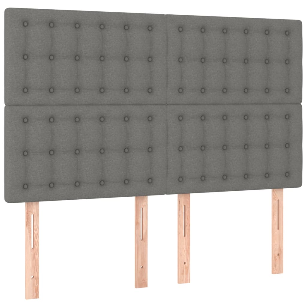 Pat box spring cu saltea, gri închis, 140x190 cm, textil GartenMobel Dekor
