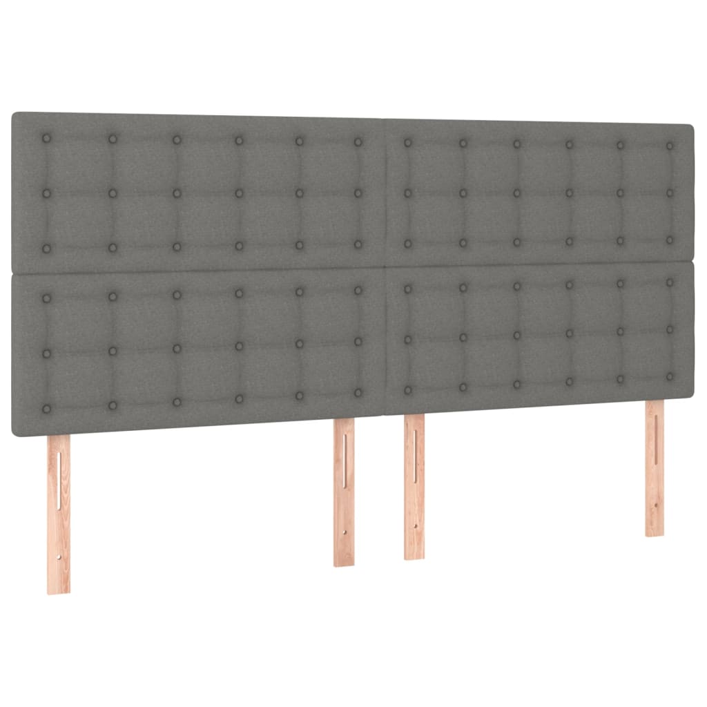 Pat box spring cu saltea, gri închis, 180x200 cm, textil GartenMobel Dekor