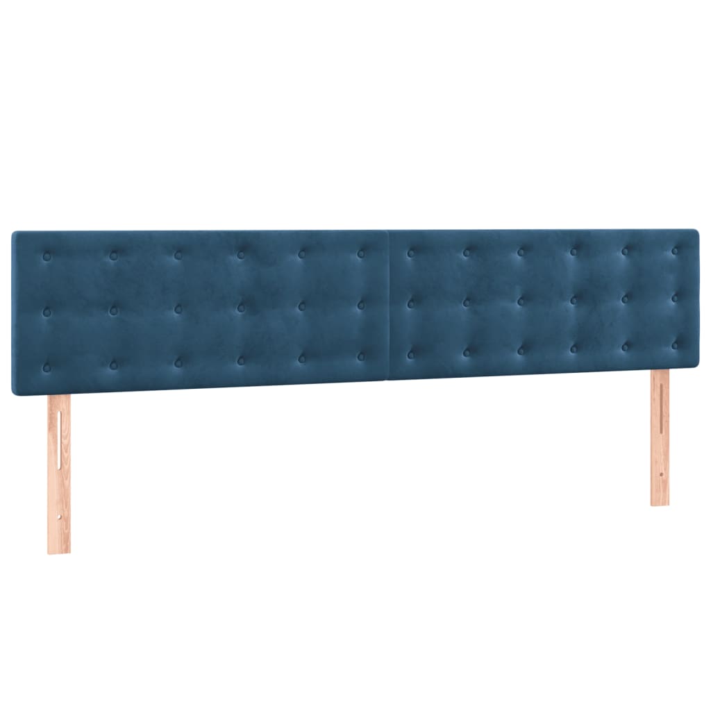 Pat box spring cu saltea, albastru închis, 200x200 cm, catifea GartenMobel Dekor
