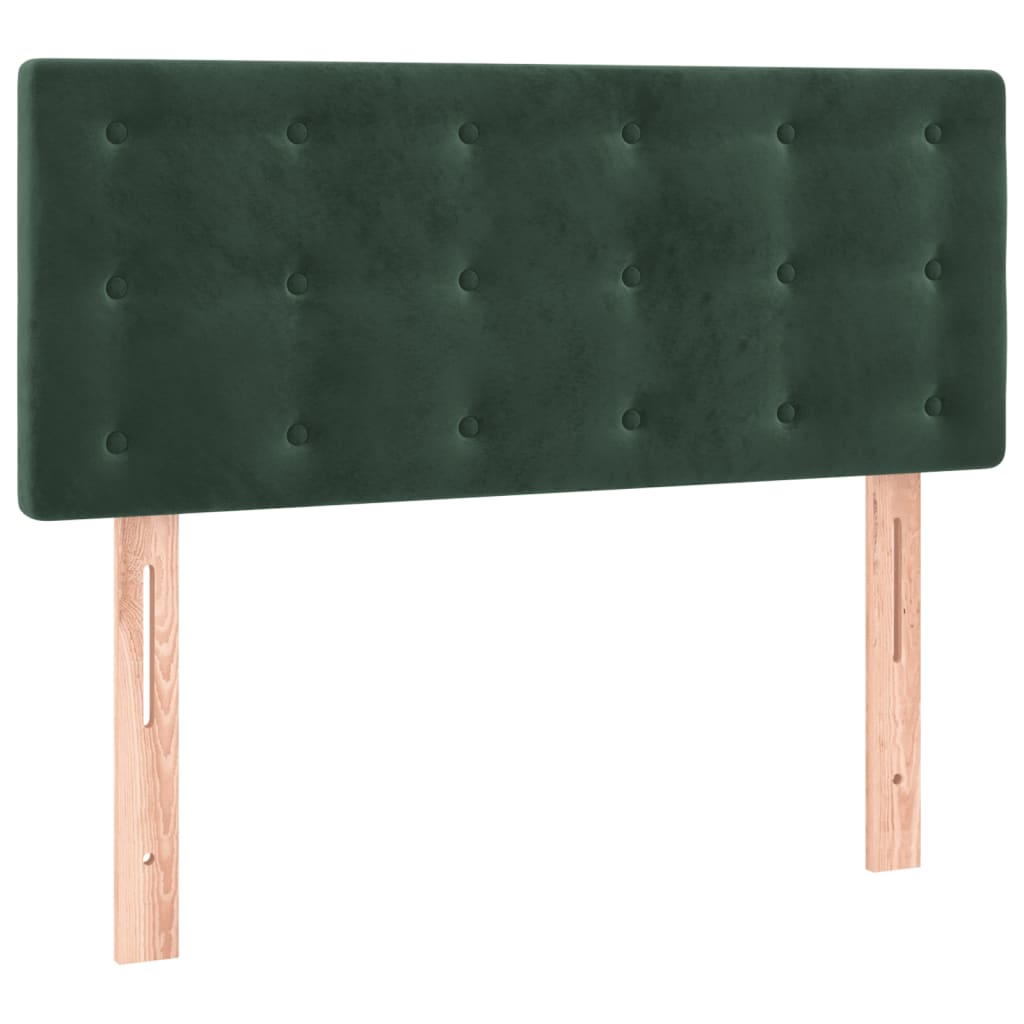 Pat box spring cu saltea, verde închis, 90x190 cm, catifea GartenMobel Dekor