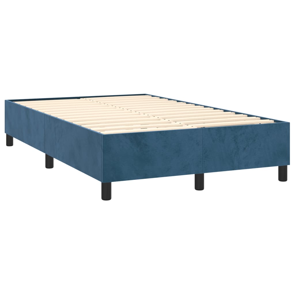 Pat box spring cu saltea, albastru închis, 120x200 cm, catifea GartenMobel Dekor