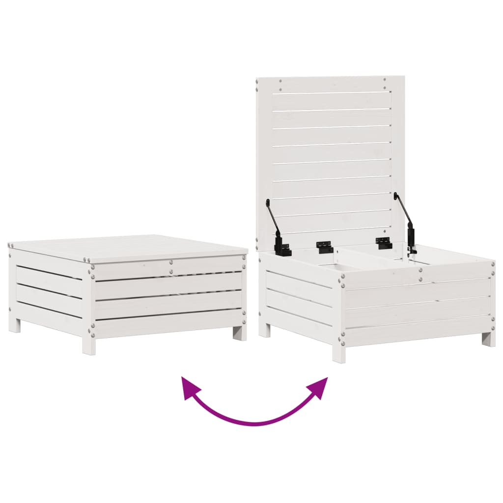 Set mobilier de grădină cu perne, 3 piese, alb, lemn masiv pin GartenMobel Dekor