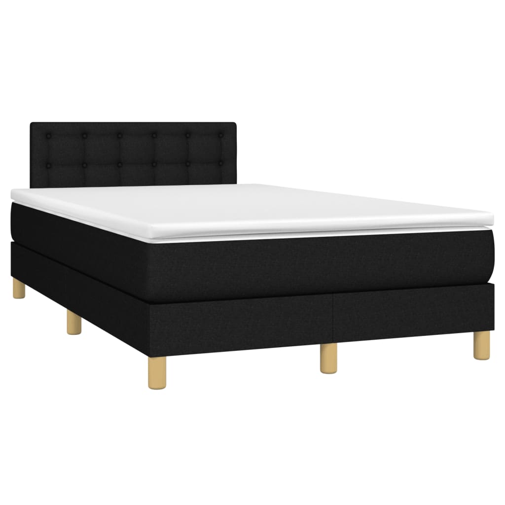 Pat box spring cu saltea, negru, 120x190 cm, catifea GartenMobel Dekor