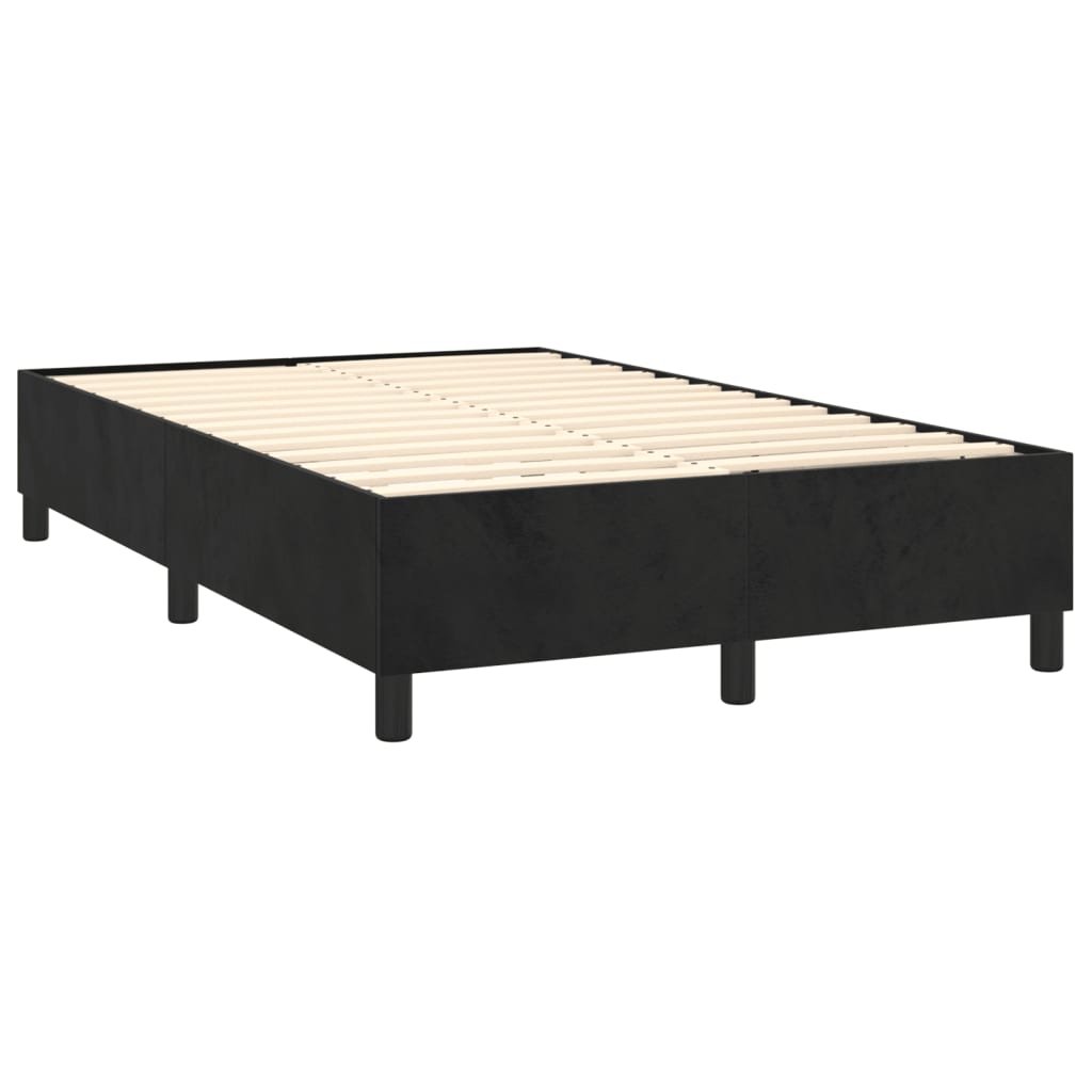 Pat box spring cu saltea, negru, 120x190 cm, catifea GartenMobel Dekor
