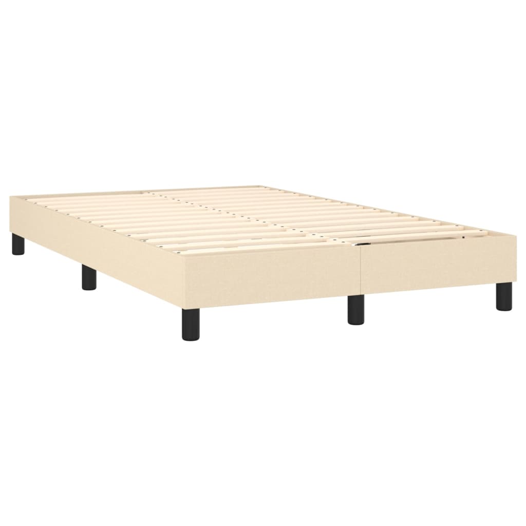 Pat cu arcuri, saltea și LED, crem, 120x190 cm, textil GartenMobel Dekor
