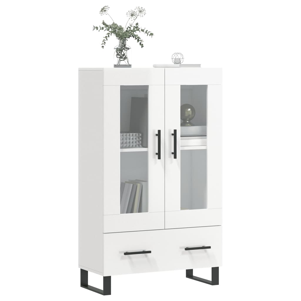 Dulap înalt, alb extralucios, 69,5x31x115 cm, lemn prelucrat GartenMobel Dekor