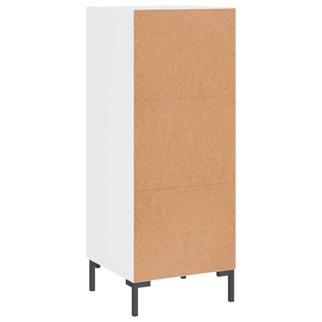 Servantă, alb extralucios, 34,5x34x90 cm, lemn compozit GartenMobel Dekor
