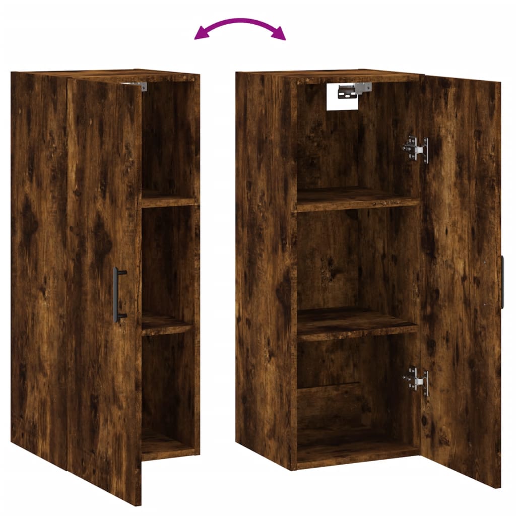 Dulap montat pe perete, stejar fumuriu, 34,5x34x90 cm GartenMobel Dekor