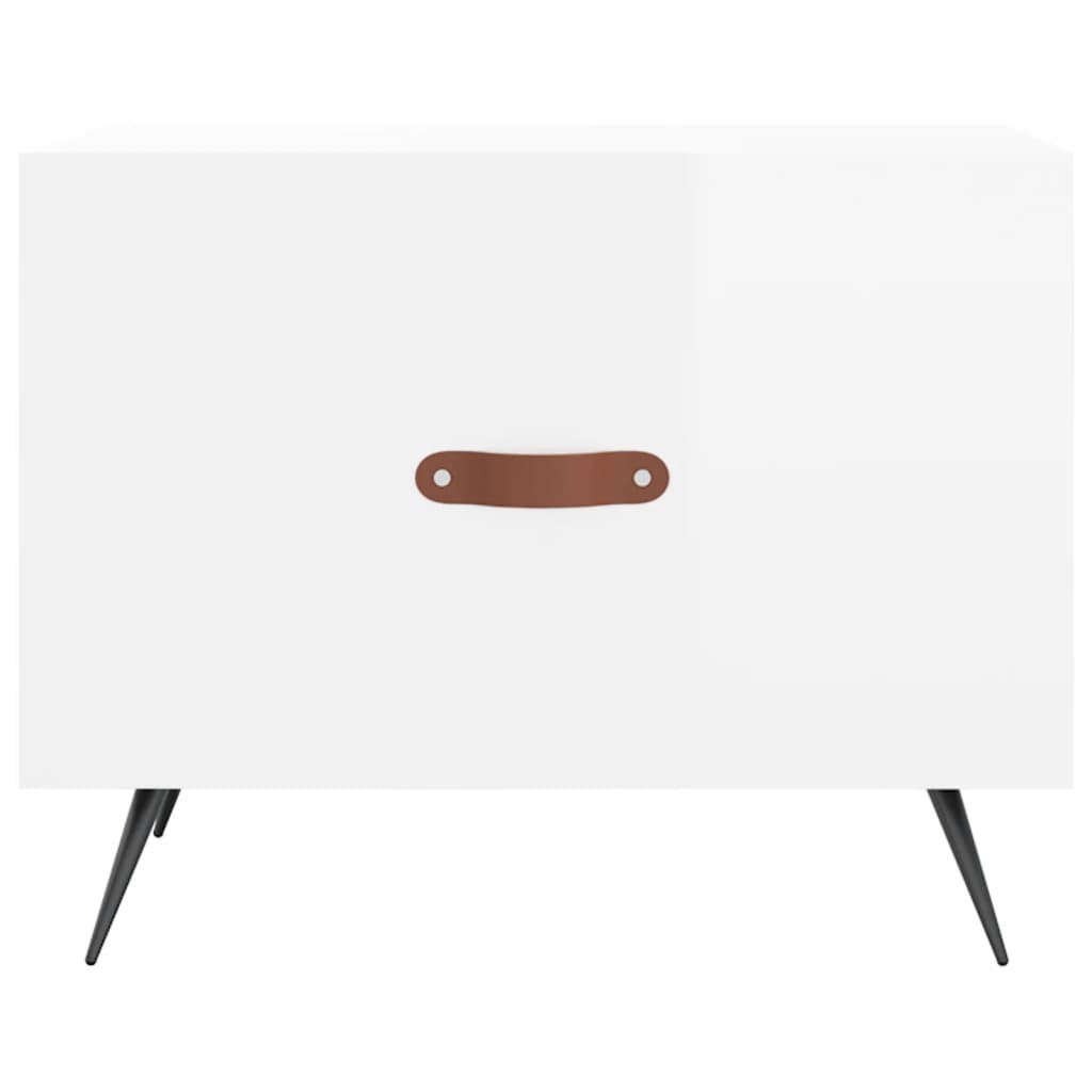 Măsuță de cafea, 2 buc., alb extralucios, 50x50x40 cm GartenMobel Dekor